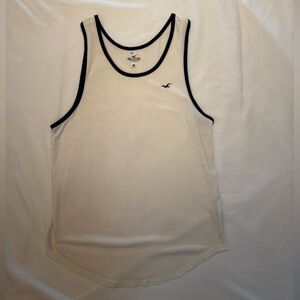 Hollister, small white curved hem tank top